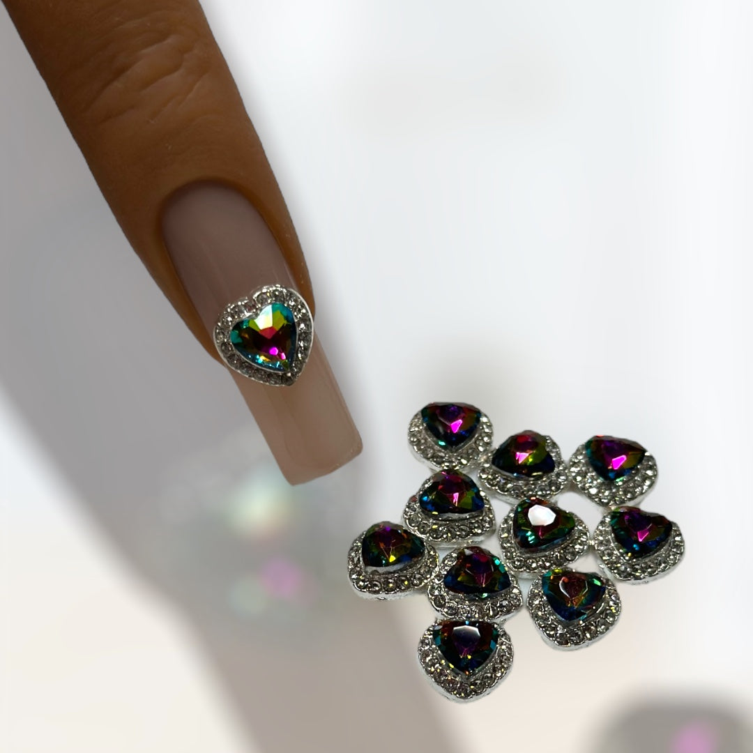 Royal Heart Nail Charms (10pc)