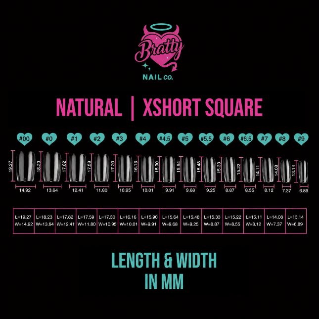 Bratty Tips | X-Short Square