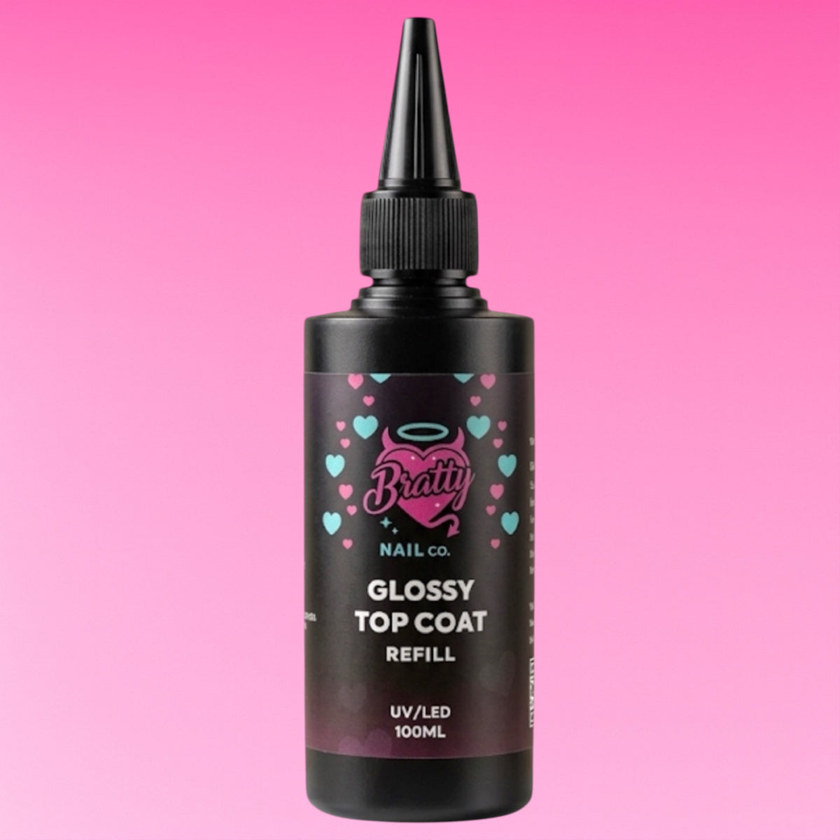 Glossy 100ml gel top coat refill by Bratty Nail Co.