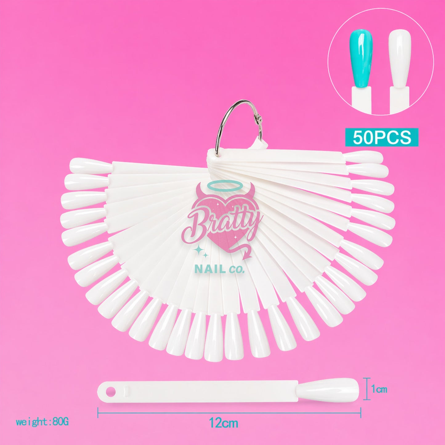 Nail Art Swatch Sticks | Coffin | White