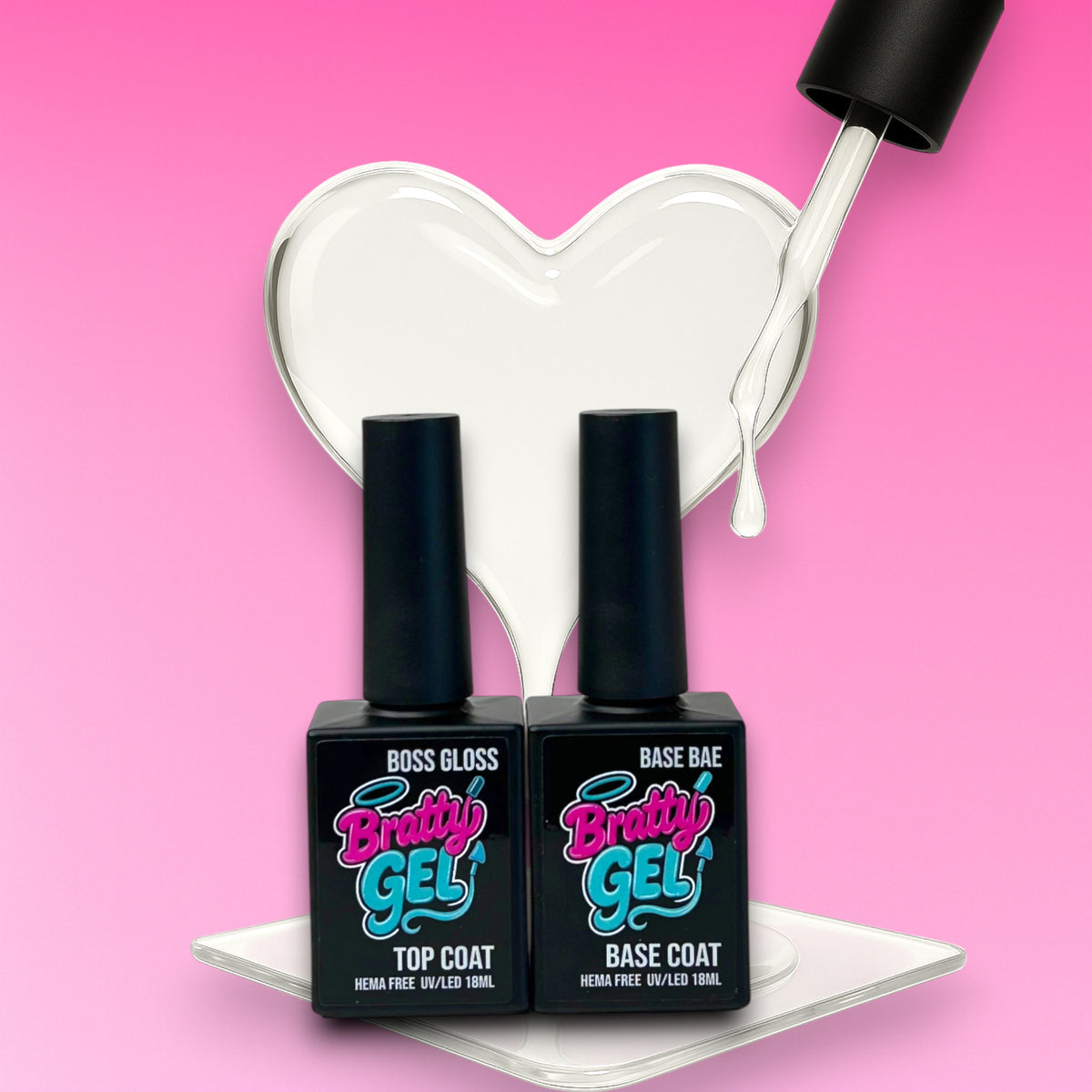 Boss Bae Duo gel base coat and top coat set by Bratty Nail Co.