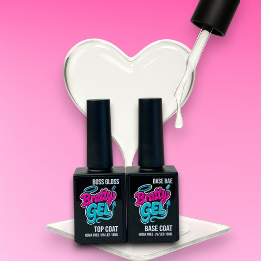 Boss Bae Duo gel base coat and top coat set by Bratty Nail Co.