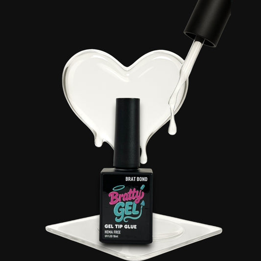 Brat Bond UV gel nail glue for full-cover soft gel tips by Bratty Nail Co.