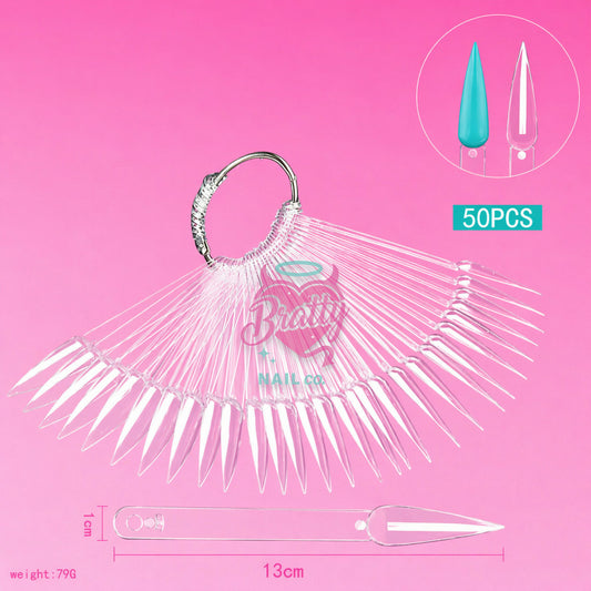 Nail Art Swatch Sticks | Stiletto | Clear
