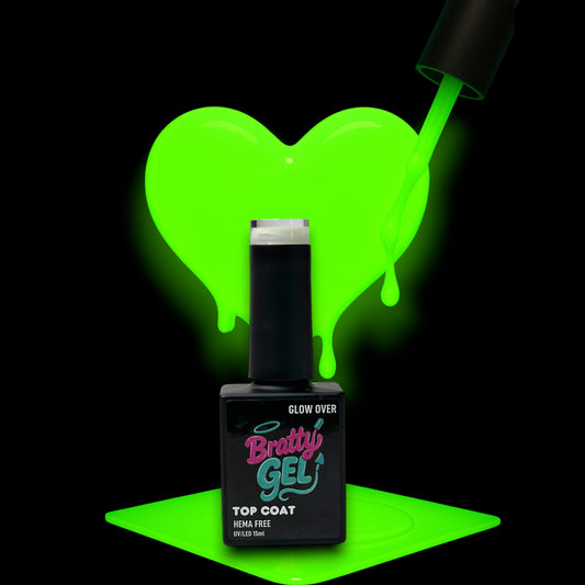 Glow Over glow-in-the-dark gel top coat by Bratty Nail Co.