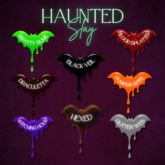 Haunted Slay eight-piece Halloween gel polish collection by Bratty Nail Co.