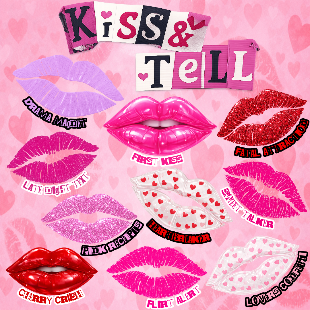 Kiss & Tell 10-piece pink gel polish collection by Bratty Nail Co.