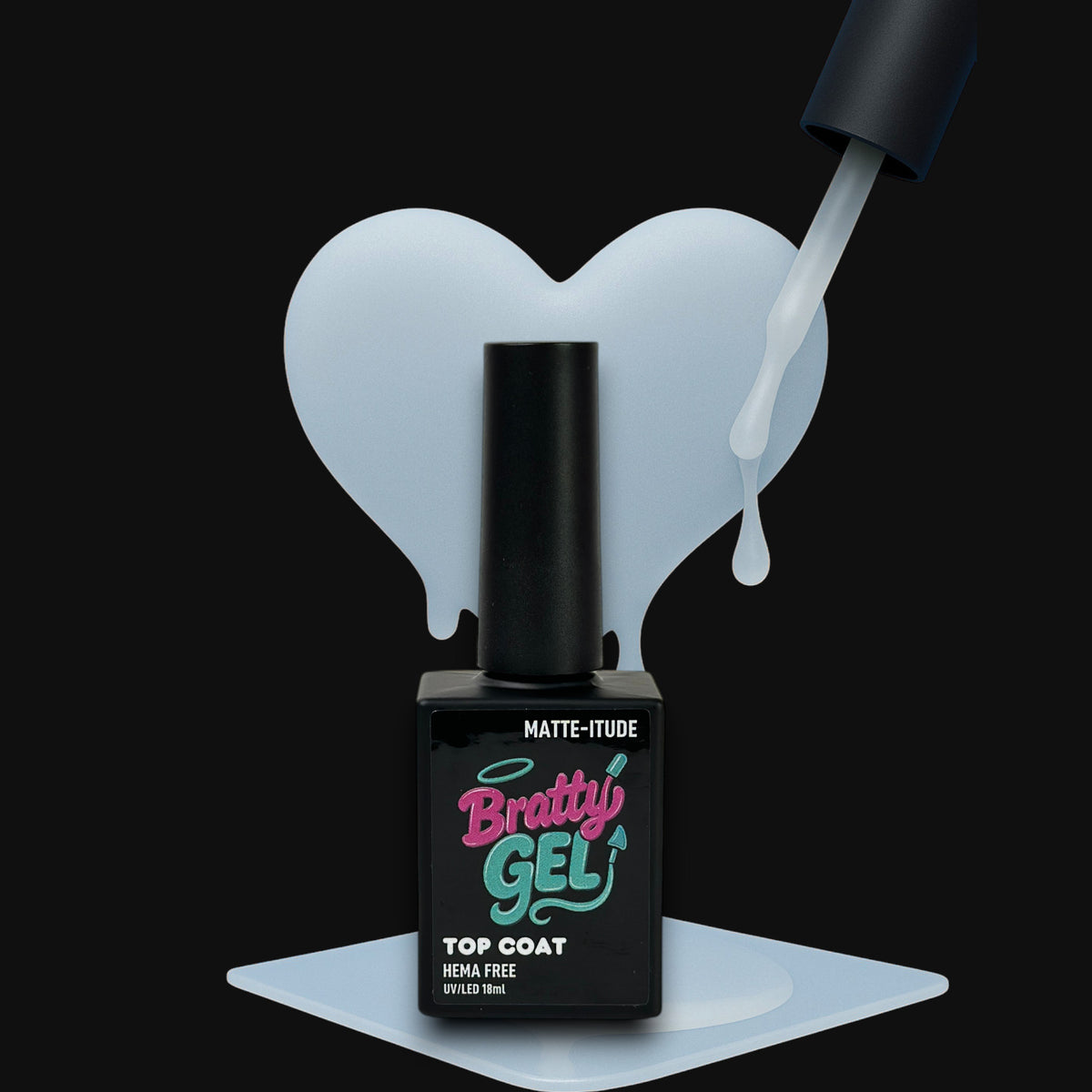 Matte-itude velvet matte gel top coat by Bratty Nail Co.
