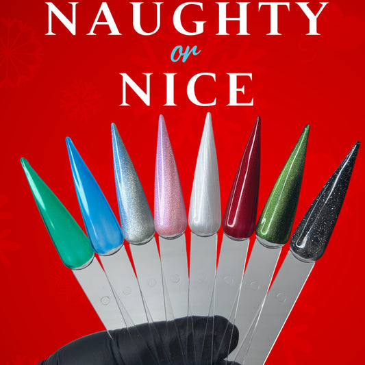 Naughty or Nice holiday gel polish collection nail set