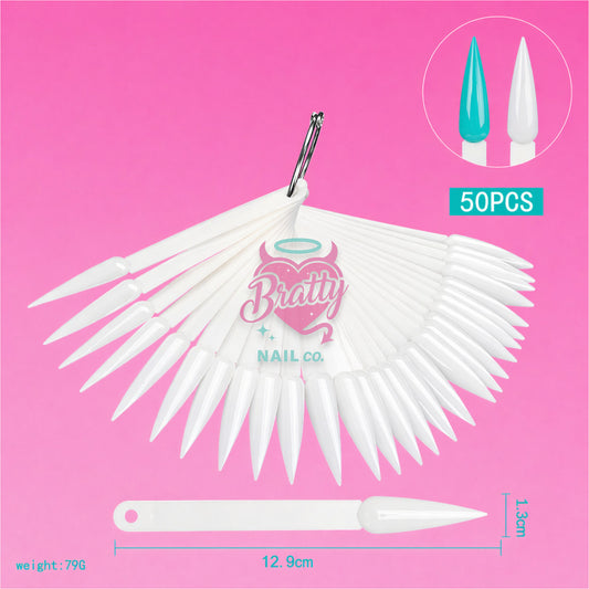 Nail Art Swatch Sticks | Stiletto | White
