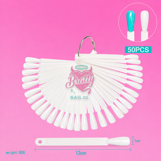 Nail Art Swatch Sticks | Coffin | White