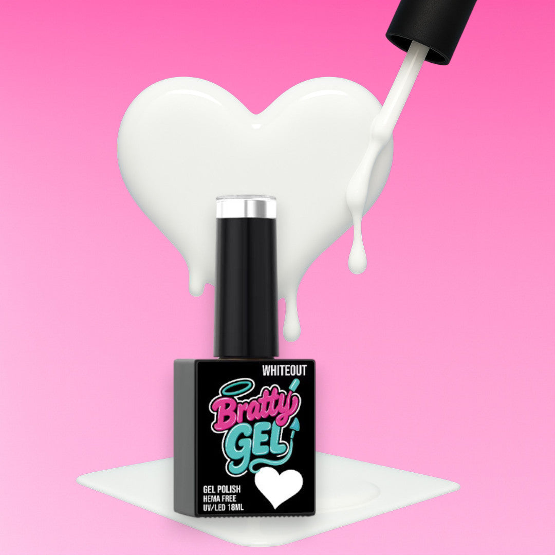 Whiteout bright white gel polish by Bratty Nail Co.